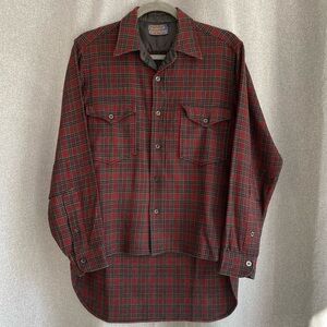Vintage Pendleton Field Shirt Red and Gray 100% Virgin Wool 1950's-1960's